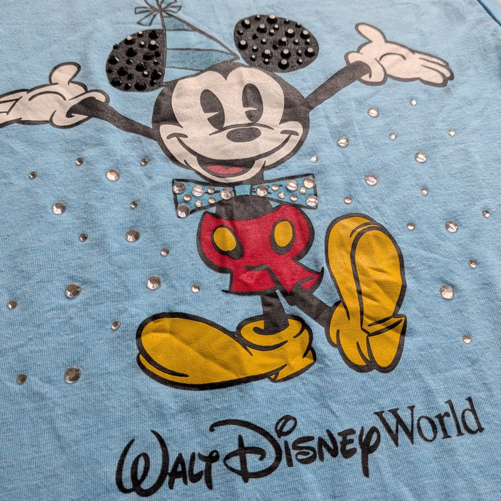 Disney Parks Light Blue Sleeveless Mickey Mouse Graphic Tank - Picture 2 of 4